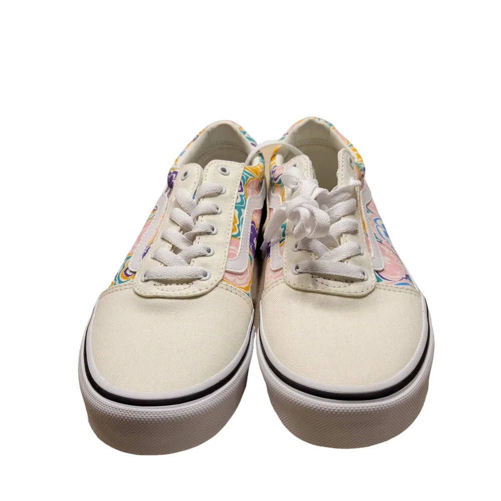 Vans NEW Ward Cream Floral Low Top Sneakers
